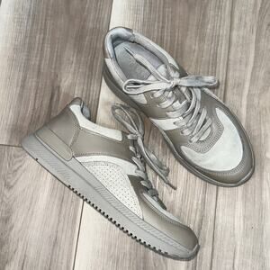 Everlane leather gray taupe low top trainers size 7